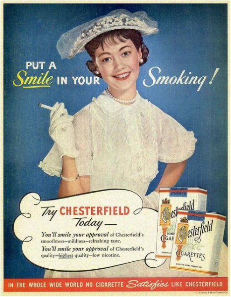 Oude advertentie: Chesterfield 1955